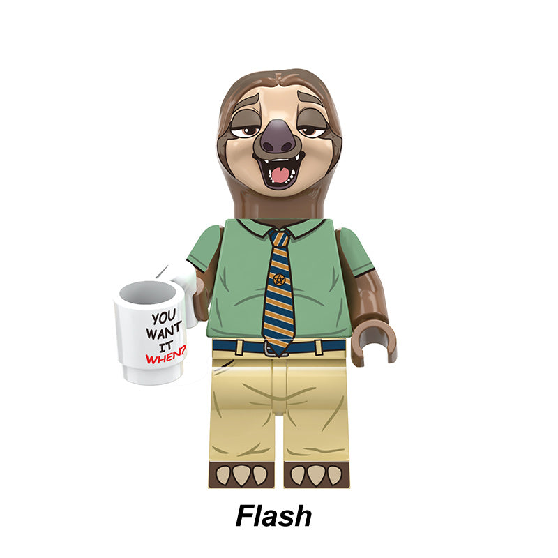 Flash Zootopia LEGO-compatible minifigure | custom brick toy figure