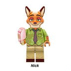 Zootopia Nick Wilde 2, Lego-compatible Building Block Minifigures, 8 Pcs Collection