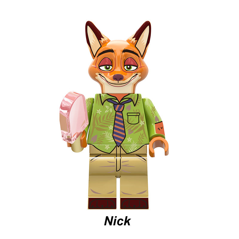 Zootopia Nick Wilde 2, Lego-compatible Building Block Minifigures, 8 Pcs Collection